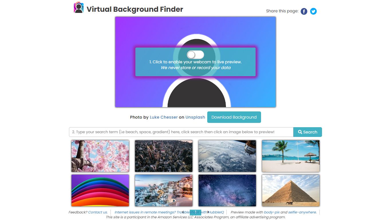 Virtual Background Finder